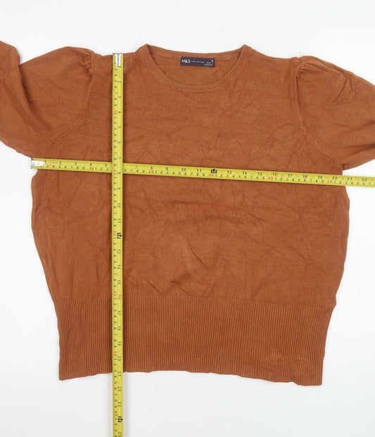 Womens UK Size 16 Marks and Spencer Brown Pullover Jumper