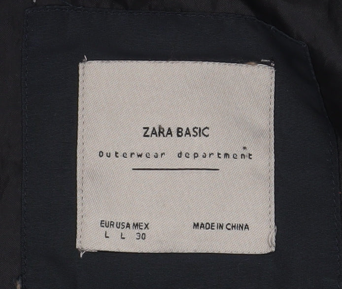 Womens UK Size L Zara Black Puffer Jacket
