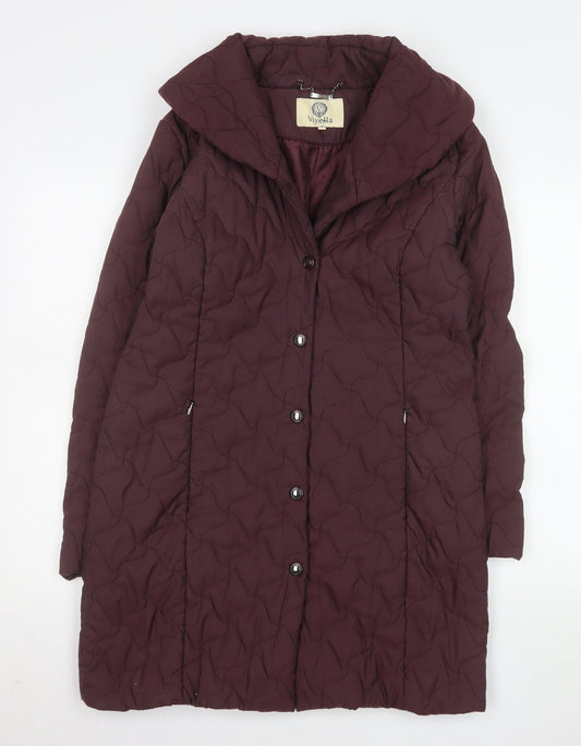 Womens UK Size 10 Viyella Brown Quilted Coat