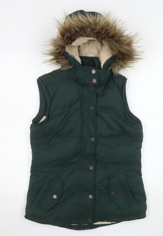 Womens UK Size 10 Fat Face Green Puffer Jacket