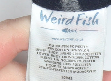 Womens UK Size 8 Weird Fish Black Parka Coat