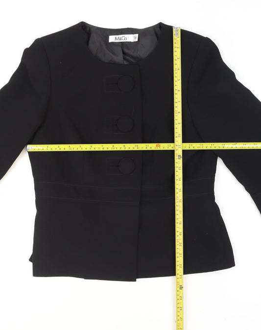 Womens UK Size 14 M&Co Regular Black Blazer