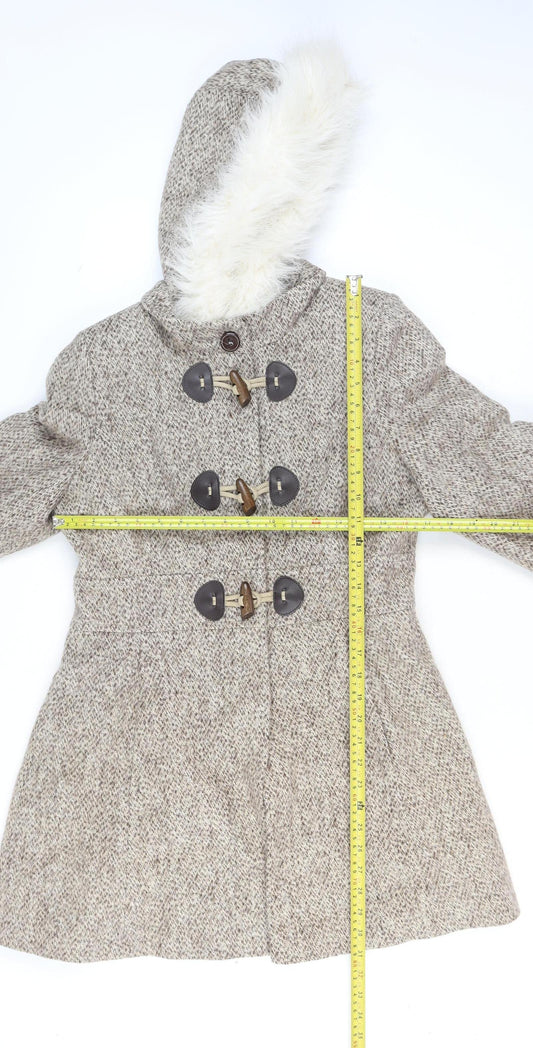 Womens UK Size 12 Jane Norman Beige Duffle Coat