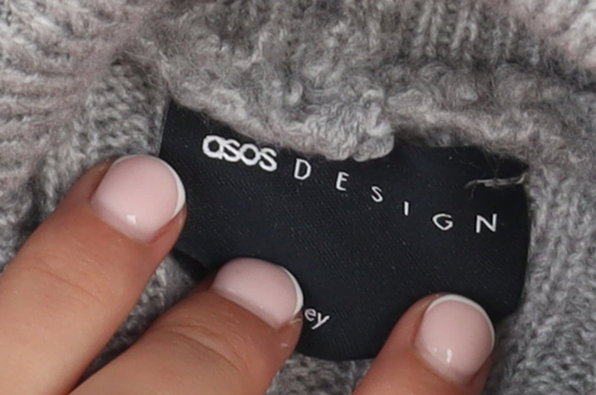 Additional view of ASOS DESIGN Women’s Grey Roll Neck Ribbed Knit Jumper, size S, UK 8-10