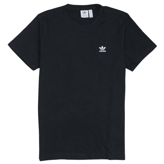 Additional front view of Adidas boys’ black cotton short sleeve t-shirt, size L, sports logo top