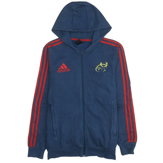 Additional front view of Adidas boys’ blue full zip hoodie s rugby logo fleece sweatshirt
