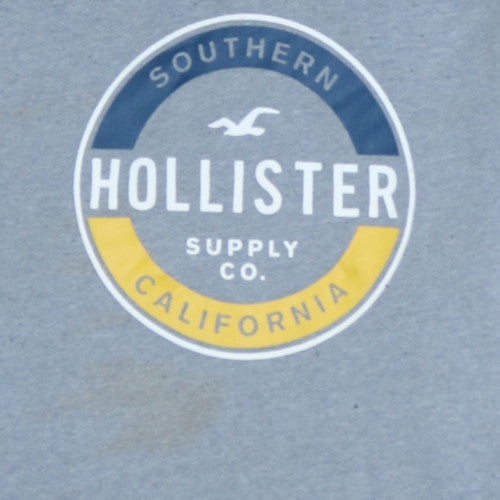 Mens UK Size L Hollister Blue Pullover Hoodie