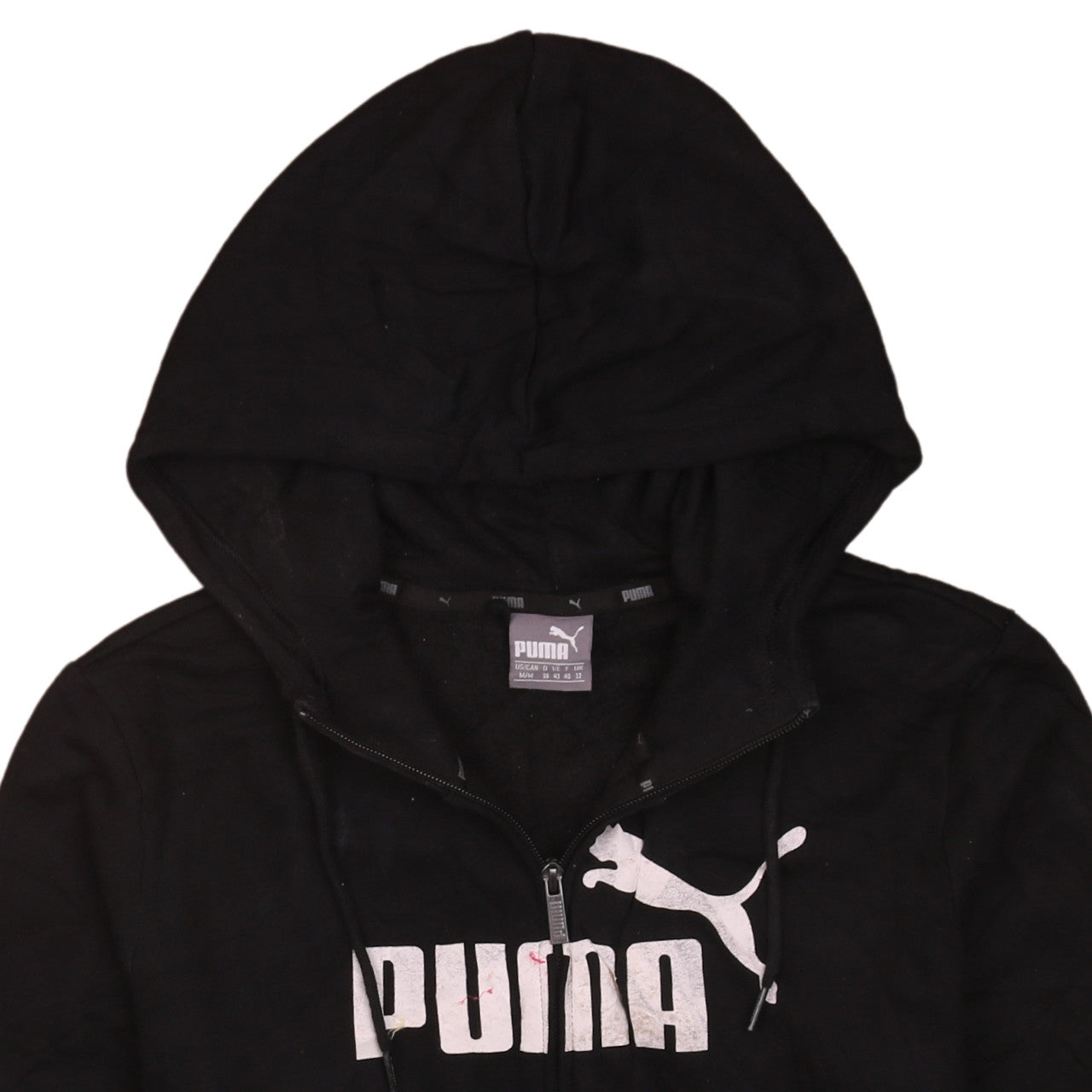 Womens UK Size 12 PUMA Black Full Zip Hoodie