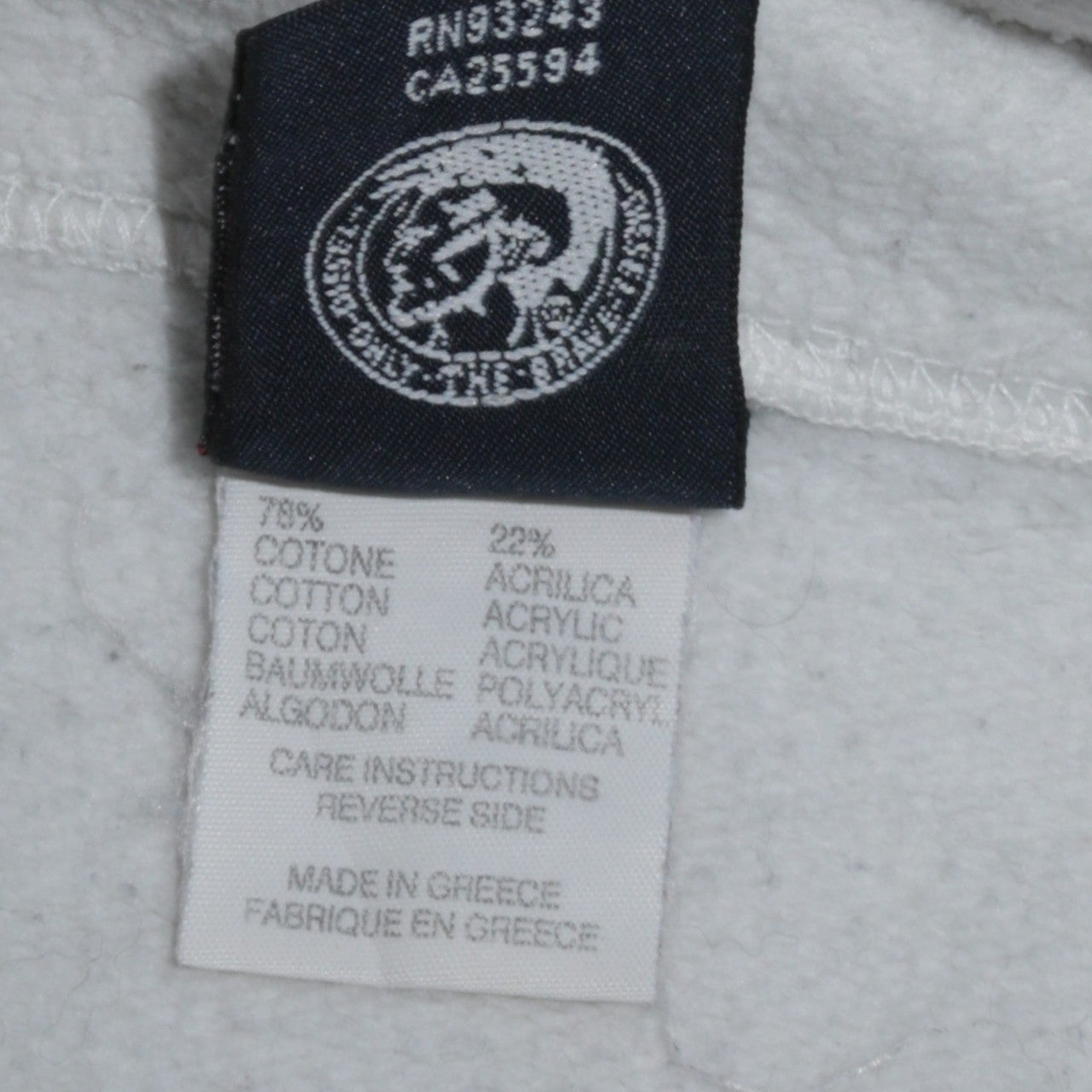 Womens UK Size 2XL Diesel White Pullover Hoodie