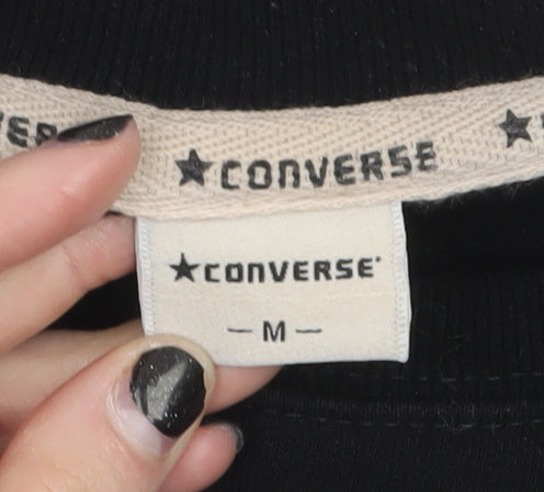 Womens UK Size M Converse Black Pullover Sweatshirt