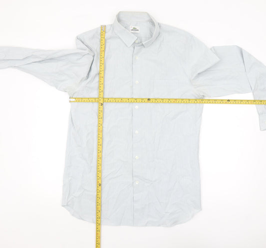 Mens UK Collar Size 41 Lacoste Smart Blue Dress Shirt