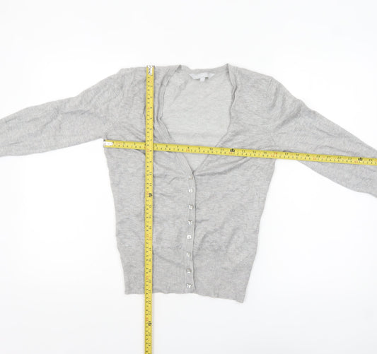 Red Herring Women's Grey V-Neck Button Cardigan Size 10