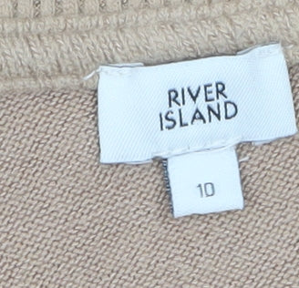 Womens UK Size 10 River Island Beige Pullover Jumper