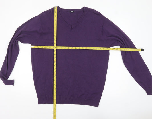 Mens UK Size XL Cotton Traders Purple Pullover Jumper