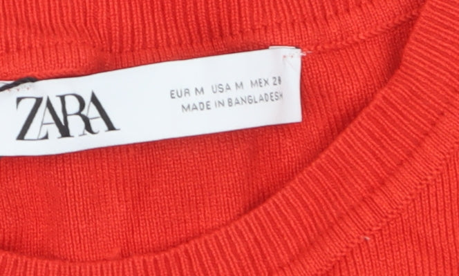 Womens UK Size 12 Zara Red Cropped Tank