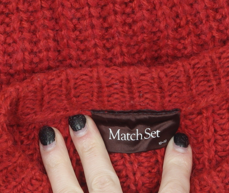 Womens UK Size 10-12 Match Set Red Vest Jumper