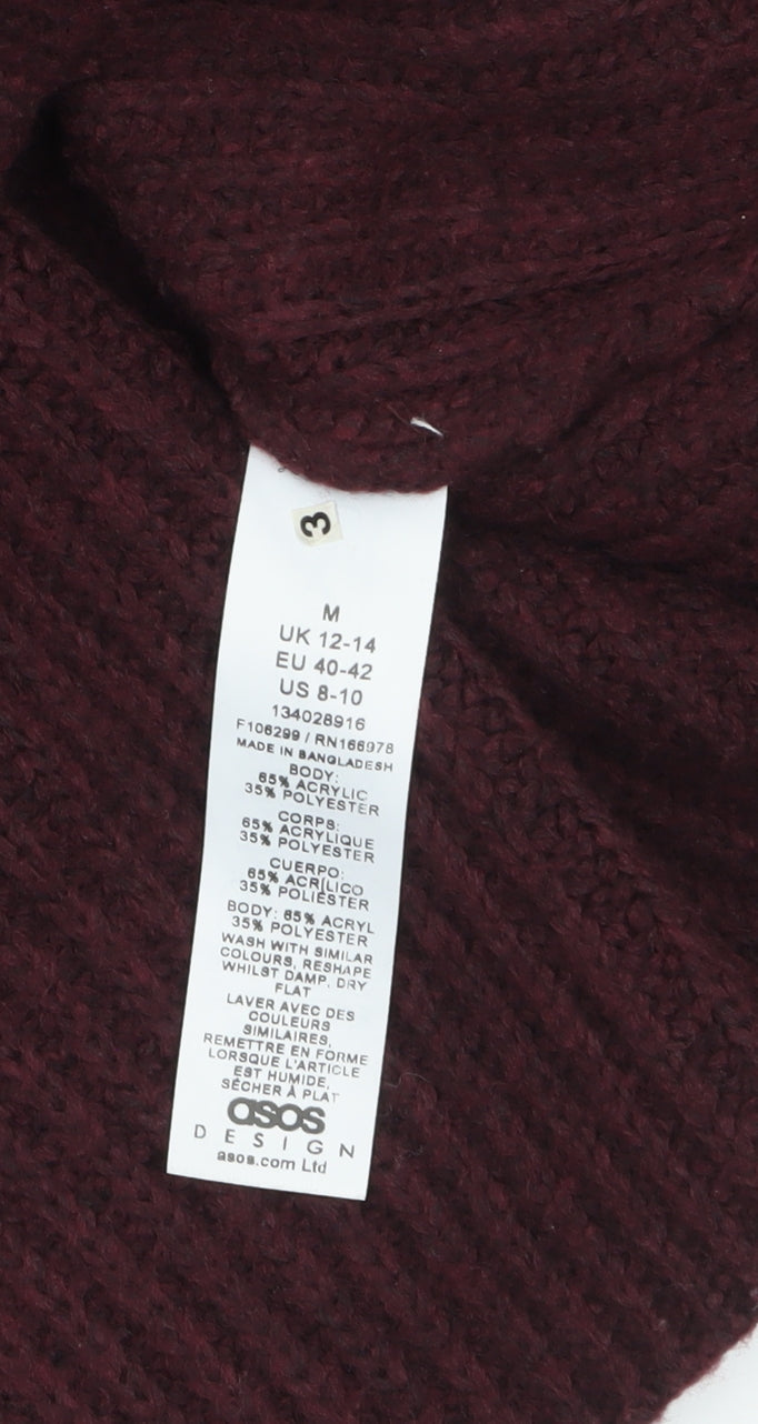 Womens UK Size M ASOS Design Brown Pullover Jumper