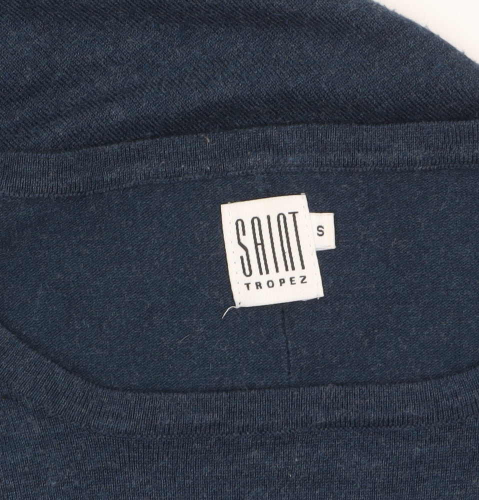 Womens UK Size S Saint Tropez Blue Pullover Jumper