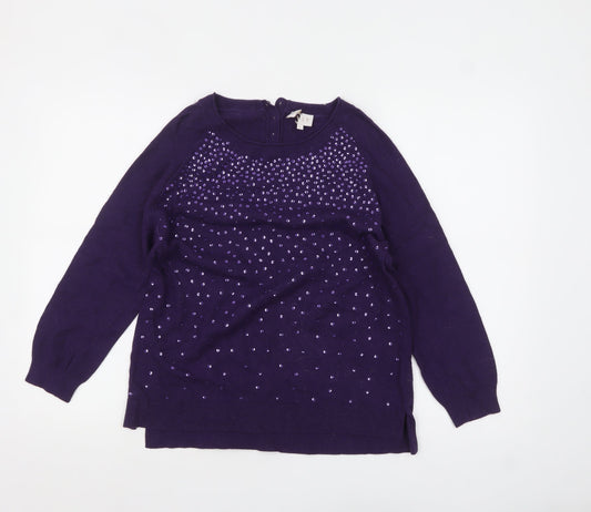 Womens UK Size M EAST Purple Pullover Jumper