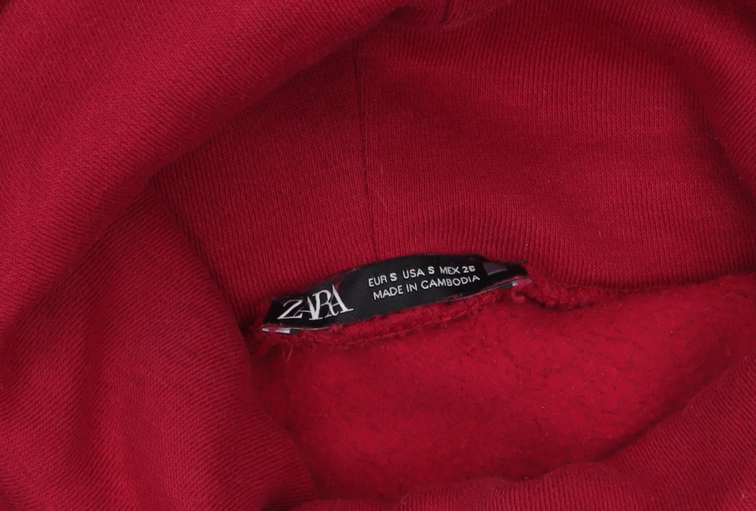 Womens UK Size S Zara Red Pullover Sweatshirt