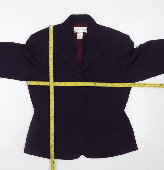 Casual Corner Women's Purple Blazer Size 10 Classic Lined Jacket