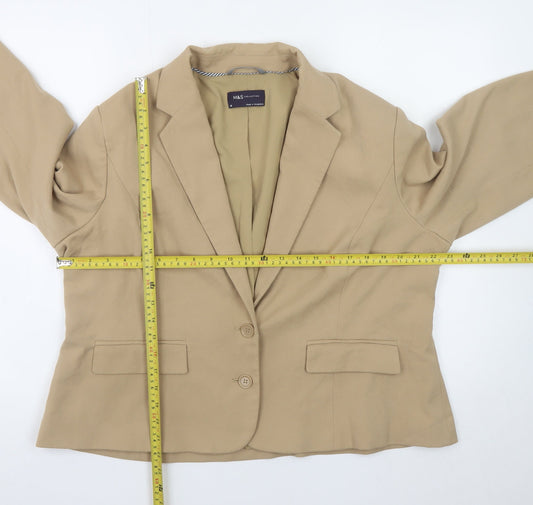 Marks and Spencer Women Beige Size 20 Classic Blazer Jacket