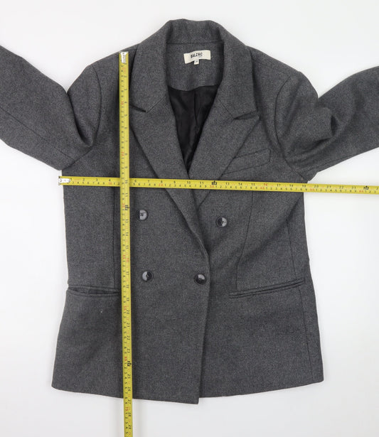 Balzac Paris Women’s Grey Wool Blazer Jacket Size 10