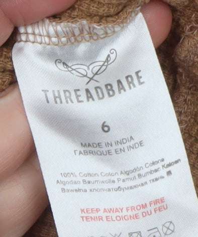 Womens UK Size 6 Threadbare Beige Pullover Hoodie