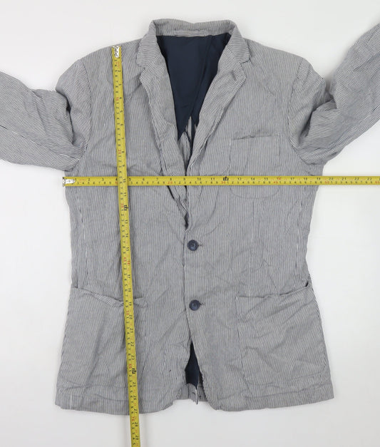 Jasper Conran Men's Blue Striped Cotton Blazer Jacket M