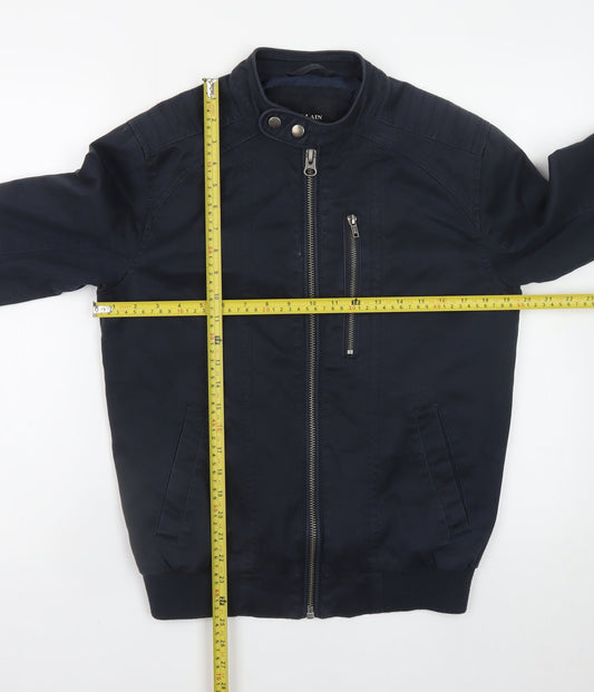 Mens UK Size S Villain Blue Biker Coat