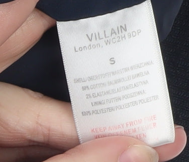 Mens UK Size S Villain Blue Biker Coat