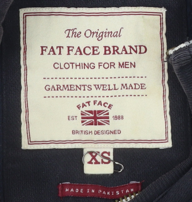 Mens UK Size XS Fat Face Black Full Zip Hoodie