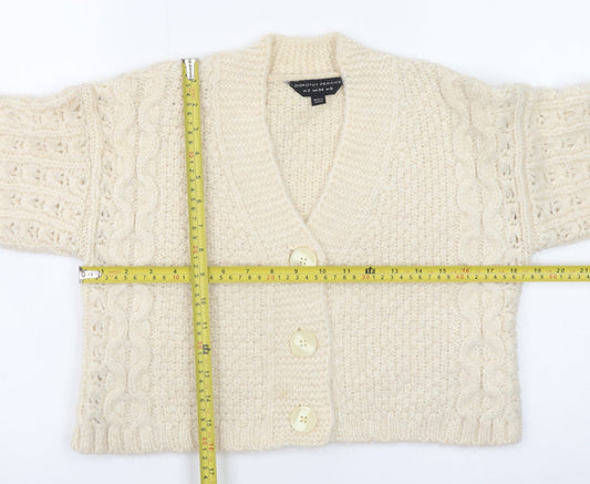 Dorothy Perkins Women’s Ivory Cable-Knit Button Cardigan Size 6