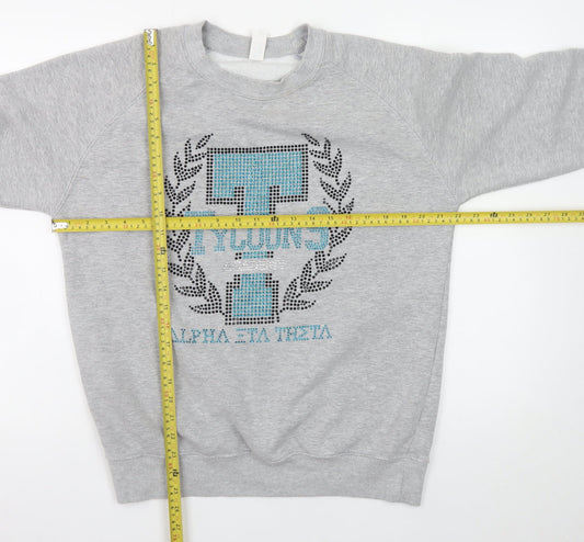Womens UK Size M JustHoods Grey Pullover Sweatshirt