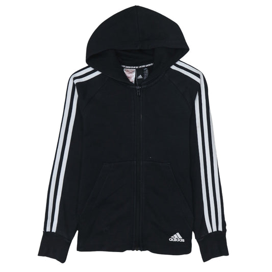 Additional front view of Adidas boys’ black full zip hoodie 11-12 years sports fleece hooded jacket