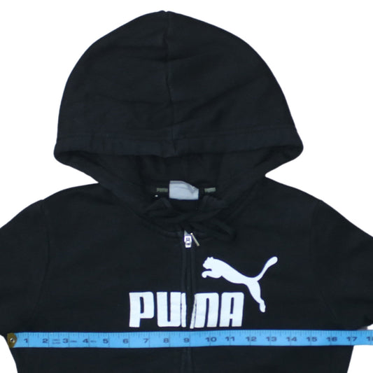 Womens UK Size XS PUMA Black Full Zip Hoodie