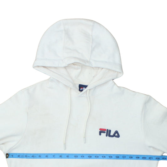 Mens UK Size M FILA White Pullover Hoodie