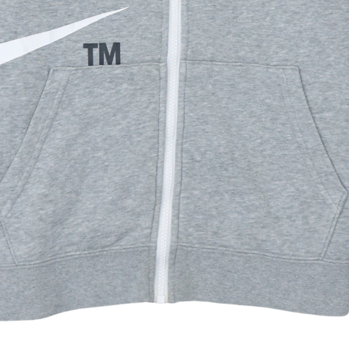 Additional view of Nike boys’ grey full zip hoodie xl fleece logo sweatshirt