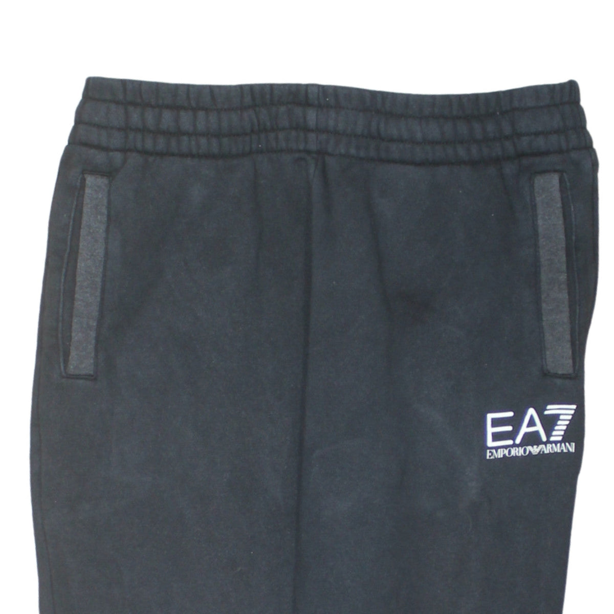 Additional view of Emporio Armani EA7 Men’s Black Jogger Sweatpants, size M, Tapered Fleece