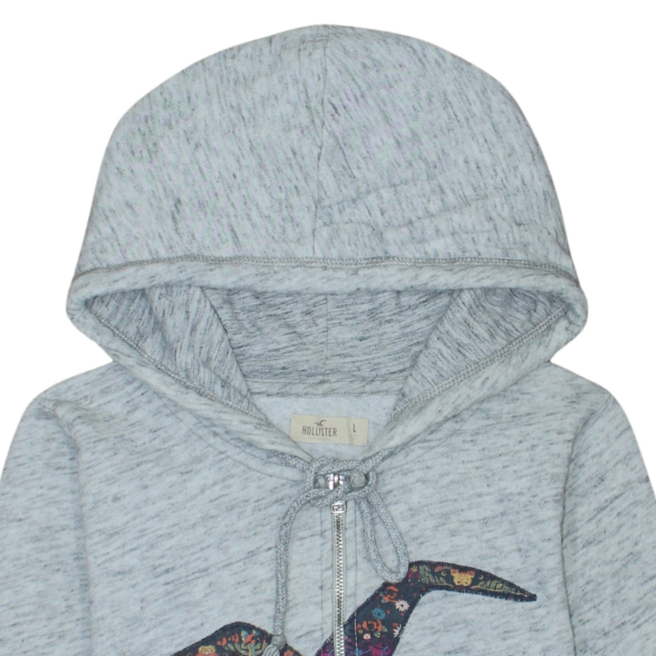 Womens UK Size 16 Hollister Grey Full Zip Hoodie