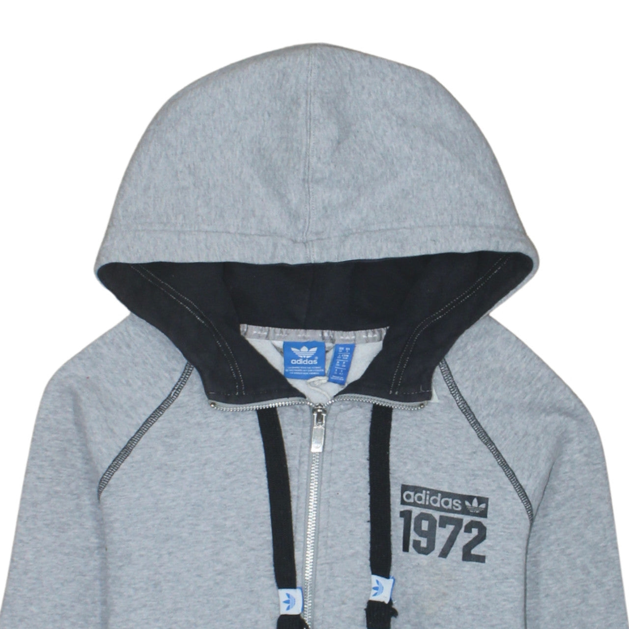 Womens UK Size 8 adidas Grey Full Zip Hoodie