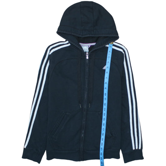 Womens UK Size 14 adidas Black Full Zip Hoodie