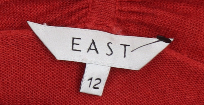 Womens UK Size 12 EAST Red Cardigan Jumper