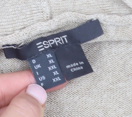 Additional view of ESPRIT Women's Beige 2XL Lightweight Belted Knit Cardigan