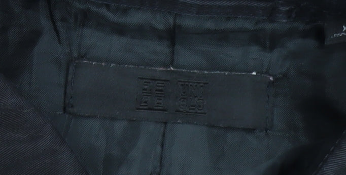 Uniqlo Women's Black XS Trench Coat Belted Cotton Blend Classic