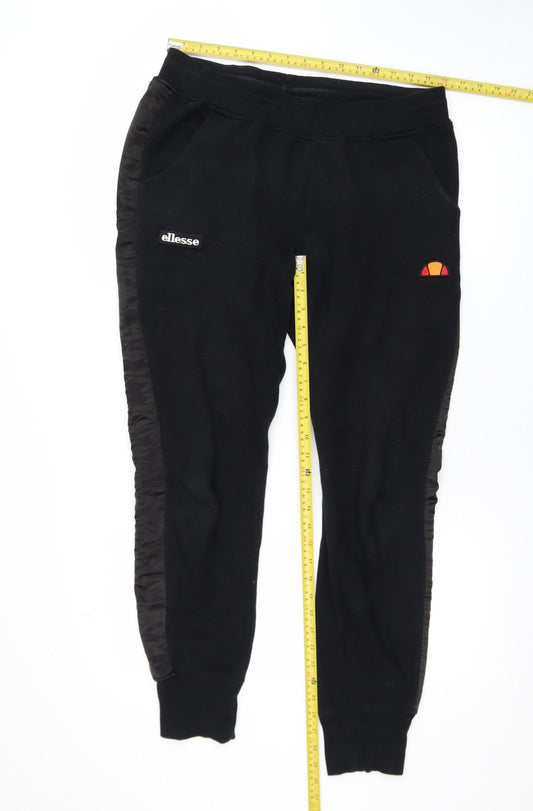 Mens UK Size M ellesse Regular Fit Jogger Black Trousers