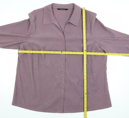 Womens UK Size 24 essence Purple Classic Blouse