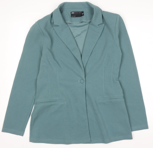 ASOS DESIGN Women's Green Blazer Jacket UK14 Regular Fit Single-Breasted