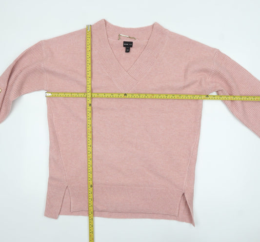 River Island Women’s Pink V-Neck 3/4 Sleeve Knit Jumper M