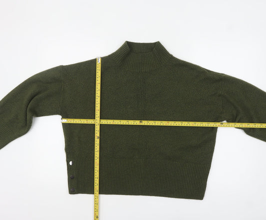 Tu Women Green Mock Neck Knit Pullover Jumper Size L